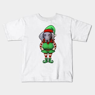 Weimaraner Christmas Elf Kids T-Shirt